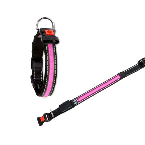 Karlie Flamingo oLED Halsband mit USB Ladegerät - Pink - 58